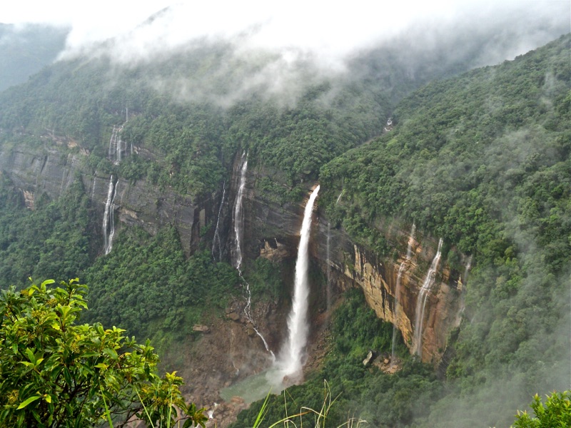 Nohkalikai Falls in Cherrapunji Meghalaya, the tallest plunge waterfall in India