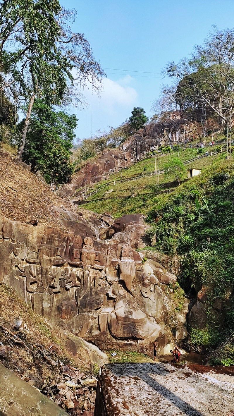 Ancient rock carvings at Unakoti archaeological site, Tripura